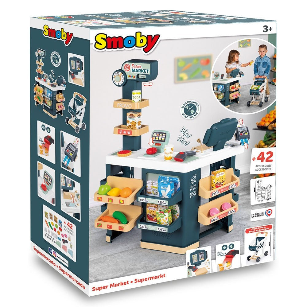 Smoby magazin pentru copii Super Market cu 42 accesorii 3 ani+