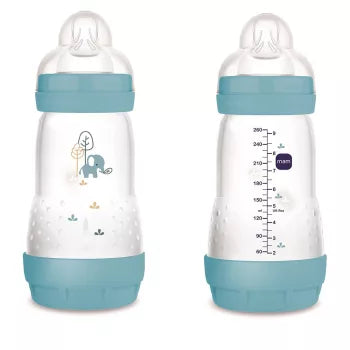 MAM biberon anti-colic 260 ml  2m+ Albastru cu elefant