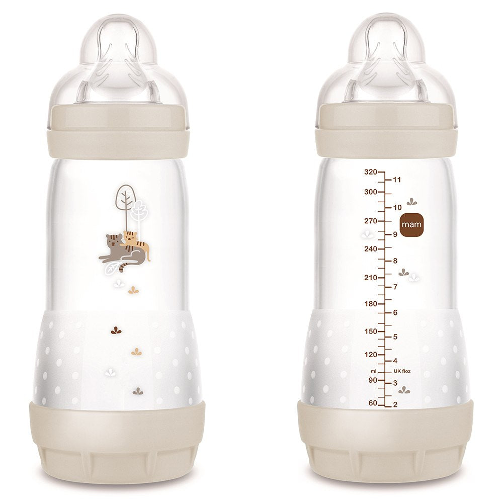 MAM biberon Anti-colic 320 ml cu tetina silicon 3 cu flux rapid 4m+ Tigru Imagine principală a produsului