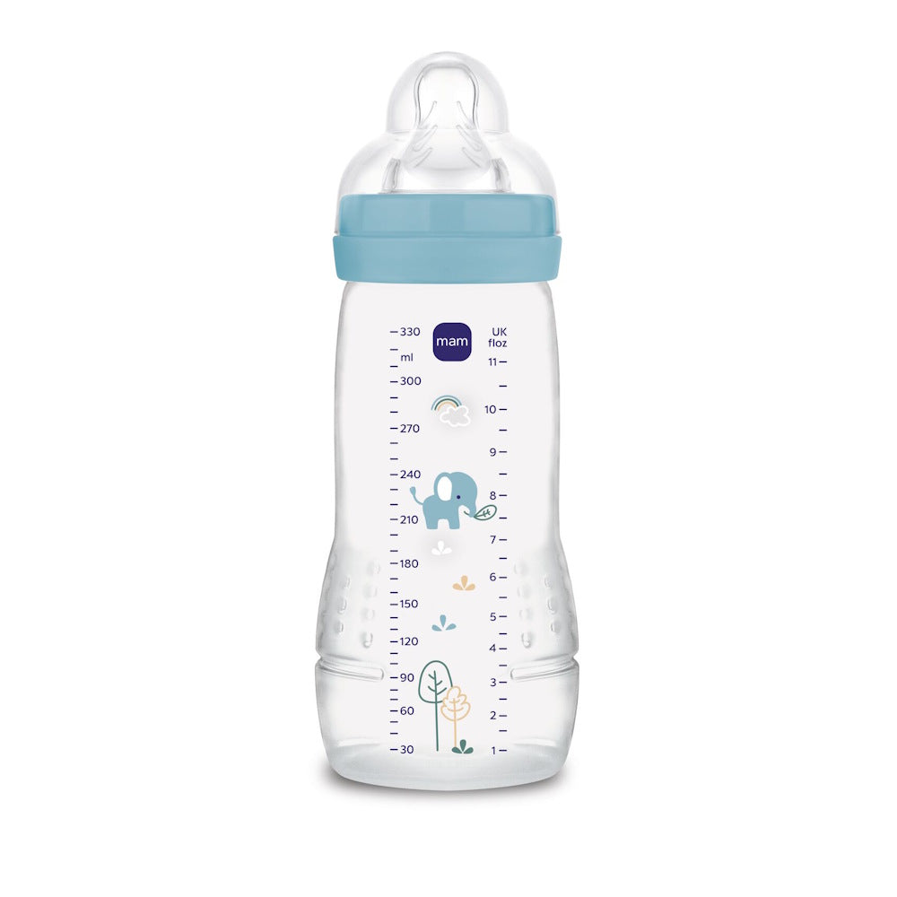MAM biberon anti-colic Easy Active 330 ml 4m+ Boy albastru cu elefant Imagine principală a produsului