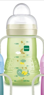 MAM biberon tranzitie Trainer+Night cu cioc si maner 4m+