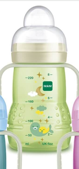 MAM biberon tranzitie Trainer+Night cu cioc si maner 4m+