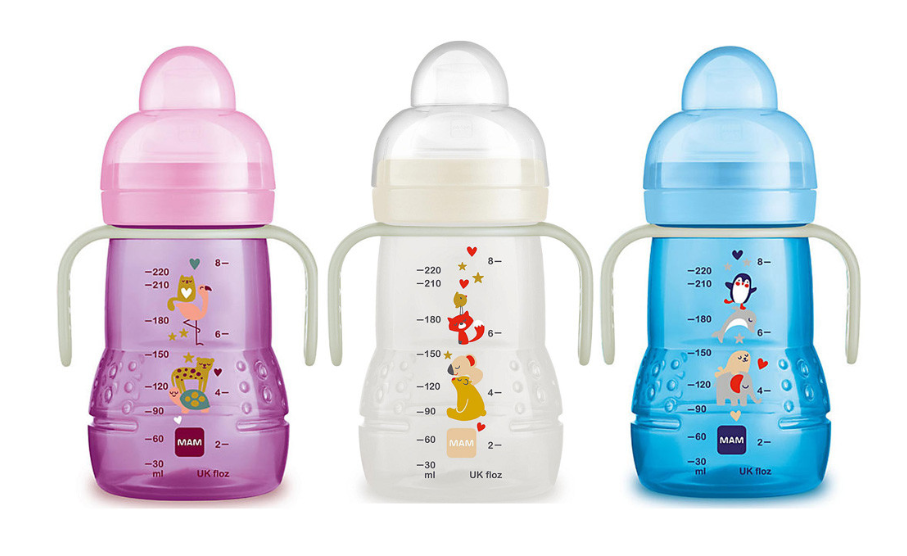 MAM biberon tranzitie Trainer+Night cu cioc si maner 4m+, 220 ml