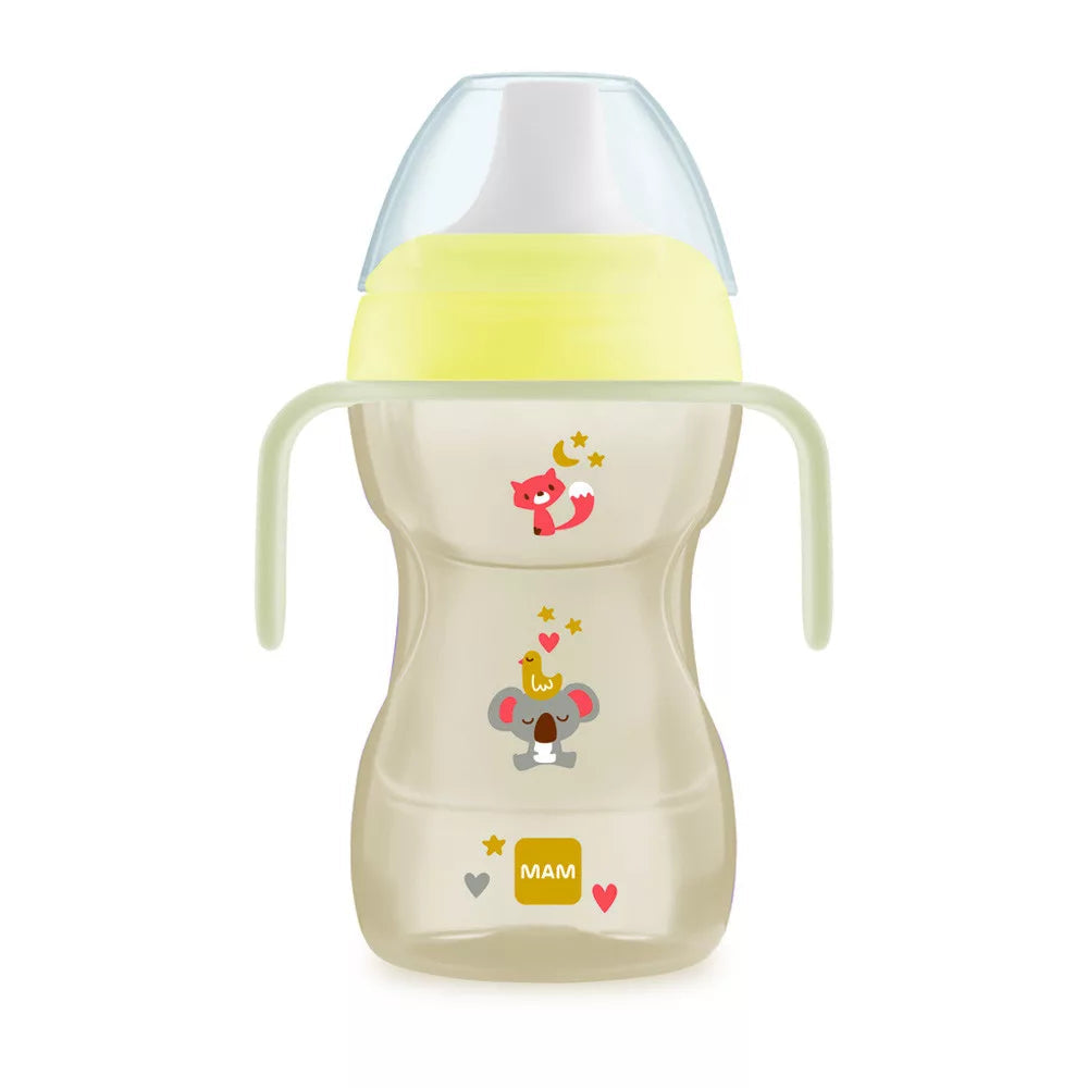 MAM cana Fun to Drink Cup Night cu maner fluorescent 270 ml 8m+ Unisex