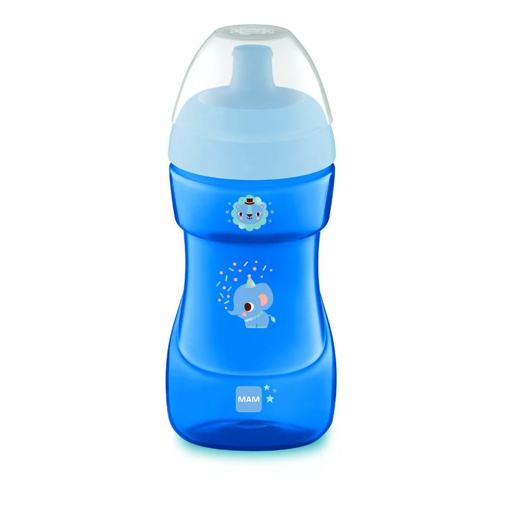 MAM cana Sports Cup 330 ml 12m+ Albastru cu elefant Imagine principală a produsului