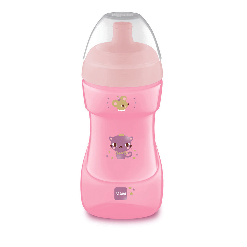 MAM cana Sports Cup 330 ml 12m+ Roz cu pisica Imagine principală a produsului