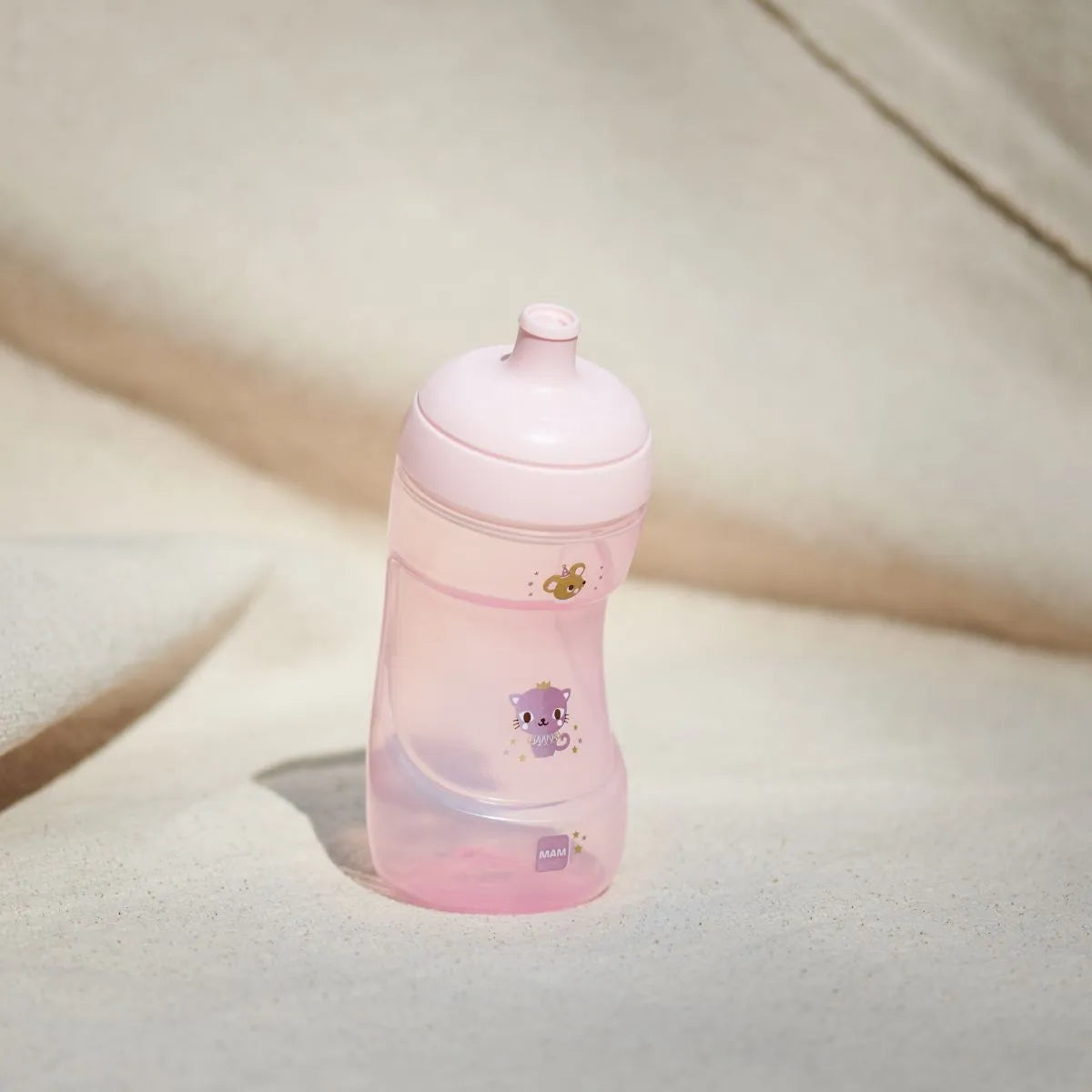 MAM cana Sports Cup 330 ml 12m+ Roz cu pisica