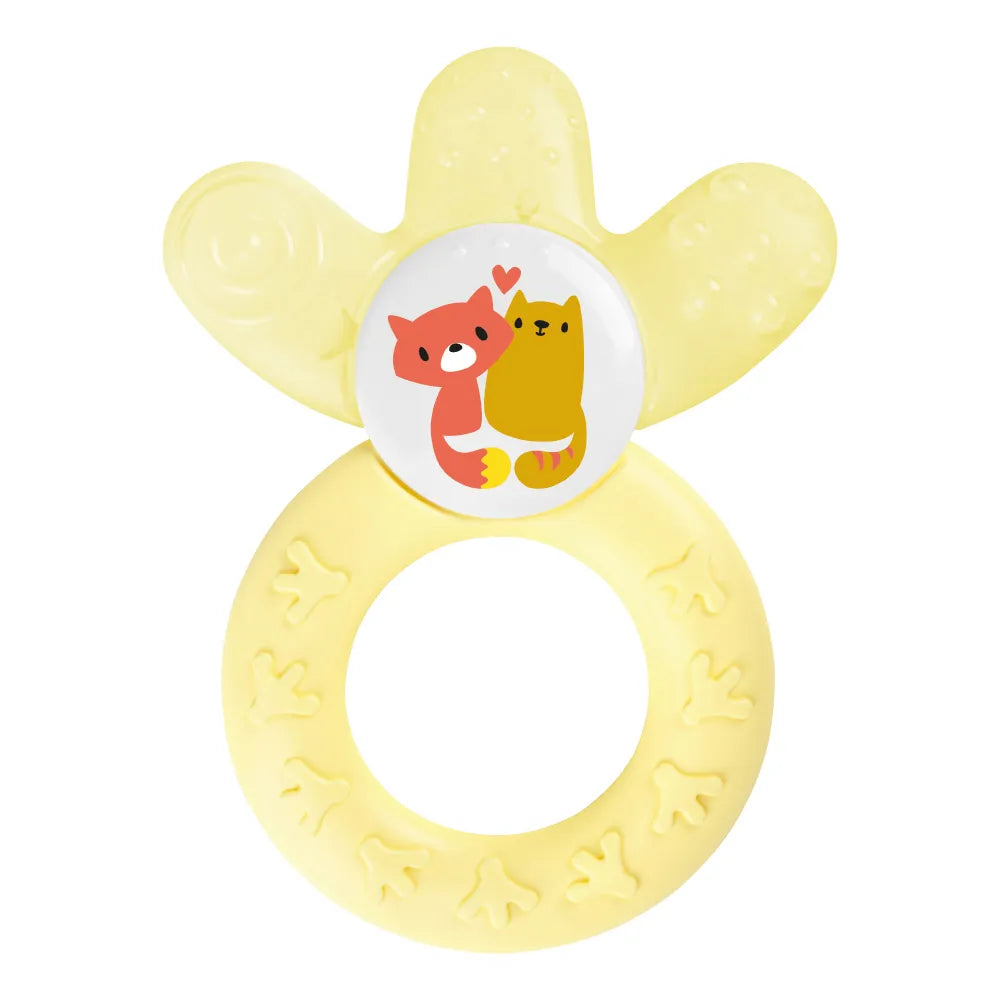 MAM jucarie dentitie refrigeranta Cooler 4m+ Unisex Yellow cu vulpe si pisica