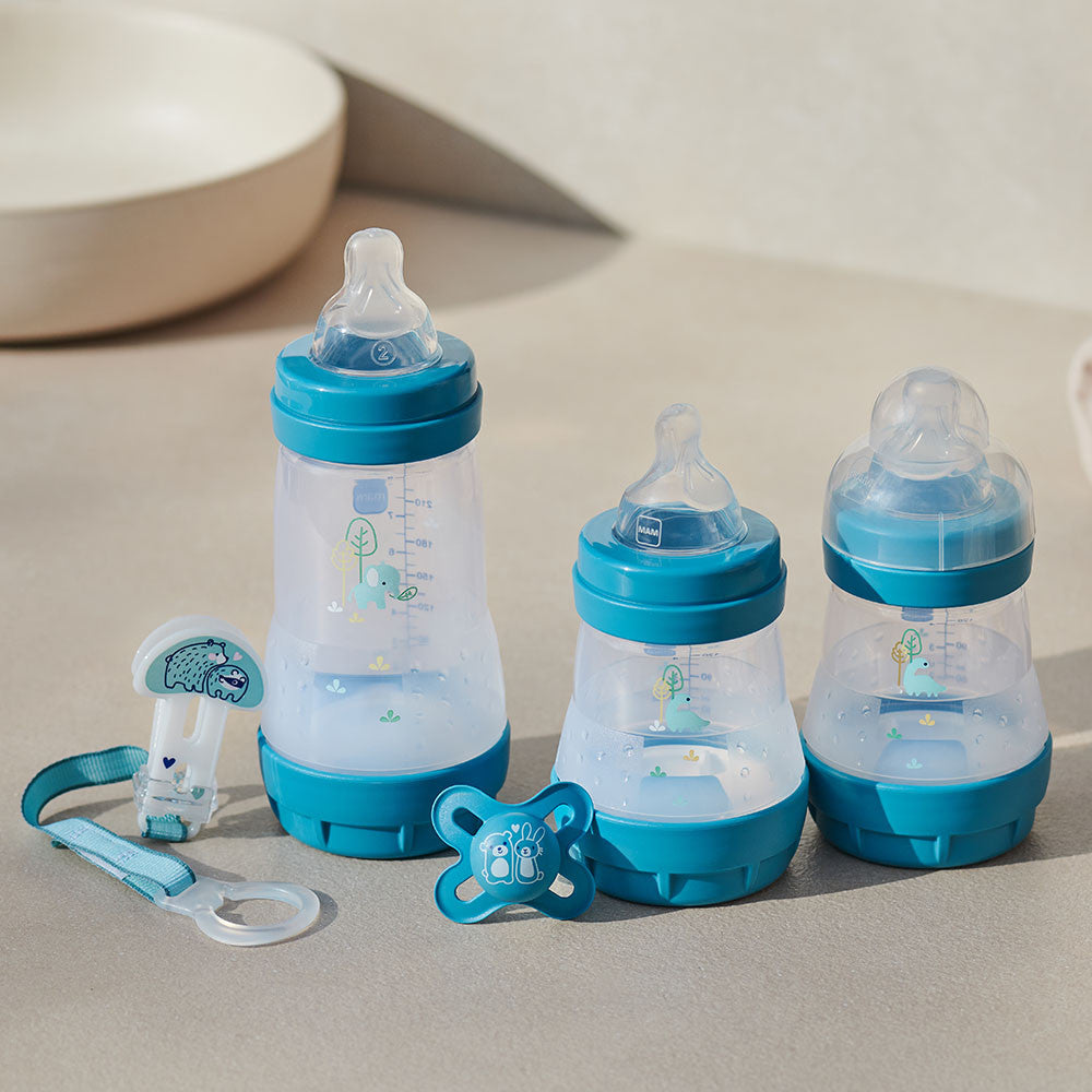 MAM set cadou incepator 5 piese Welcome to the World 0m+ Blue animale
