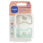 Mam suzeta silicon Supreme Night 16m+ 2 buc Animal