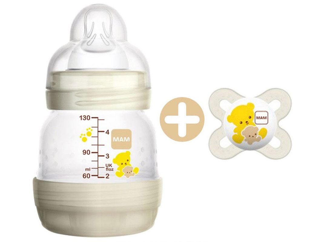 MAM biberon anticolic Easy Start 0m+, 130 ml + suzeta 01 Imagine principală a produsului