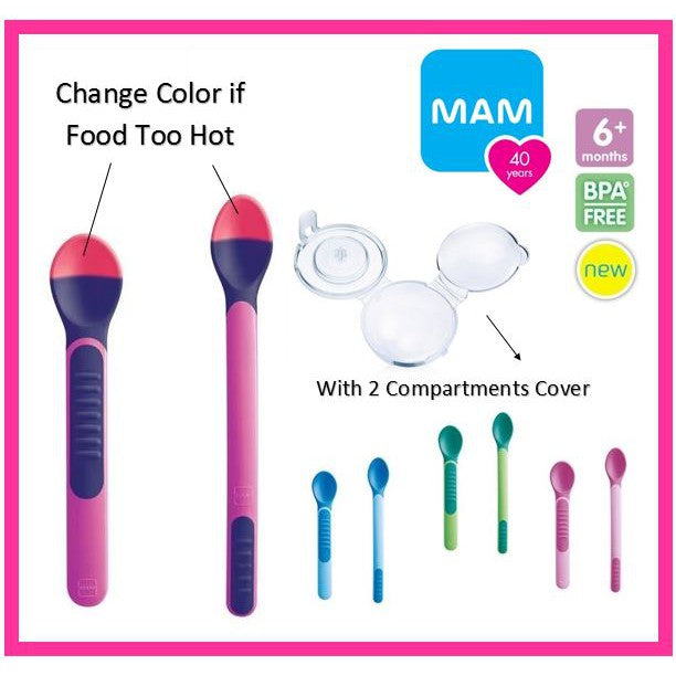 MAM set lingurite cu capac de protectie Heat Sensitive 05