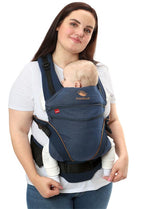 Manduca XT marsupiu ergonomic din bumbac organic 3.5-20 kg Denimblue-toffee