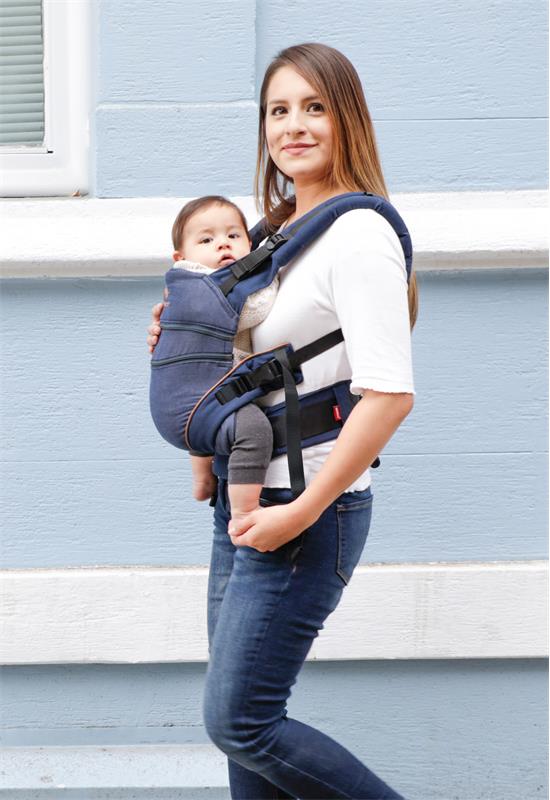 Manduca XT marsupiu ergonomic din bumbac organic 3.5-20 kg Denimblue-toffee