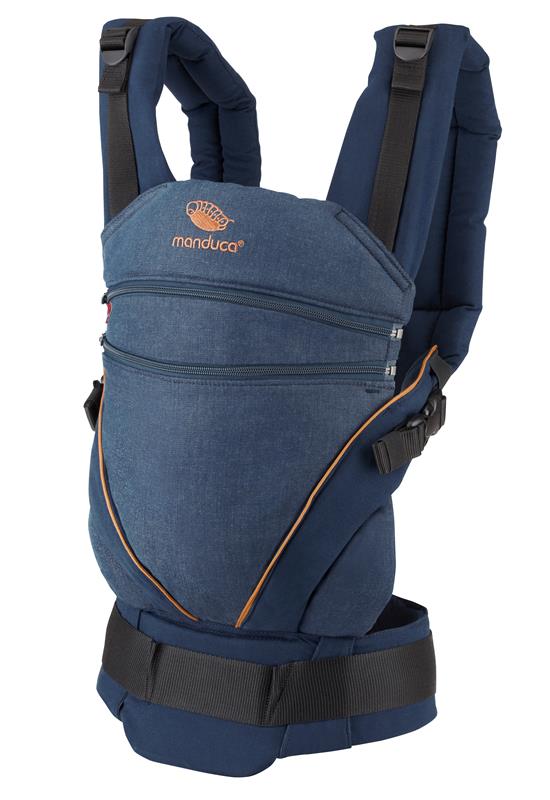 Manduca XT marsupiu ergonomic din bumbac organic 3.5-20 kg Denimblue-toffee