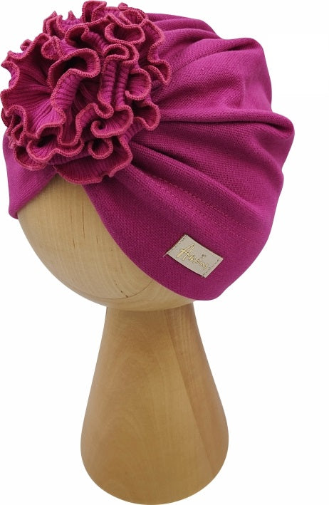 Marika caciulita fete tip turban BENITA 42-48 Pink Amarant Imagine principală a produsului