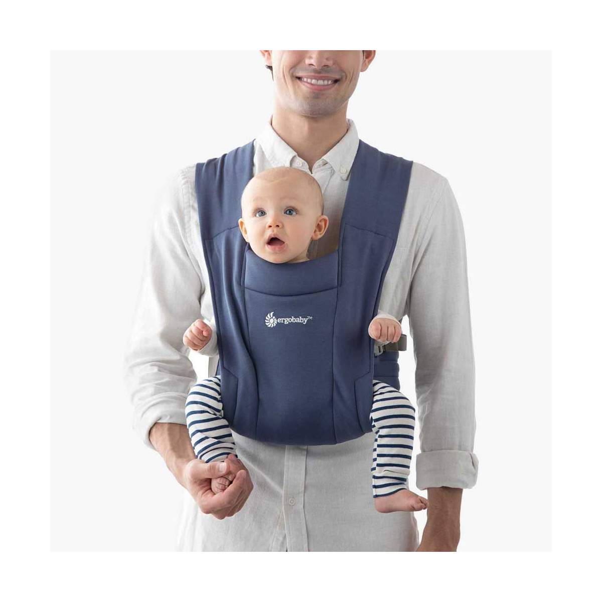 Ergobaby marsupiu Embrace 0-18 luni (3.2 - 11.3 kg) Soft Navy