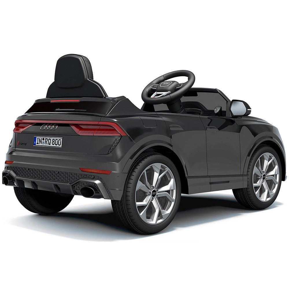 Masinuta electrica Audi RS Q8 cu scaun din piele si roti EVA 3 ani+ Black