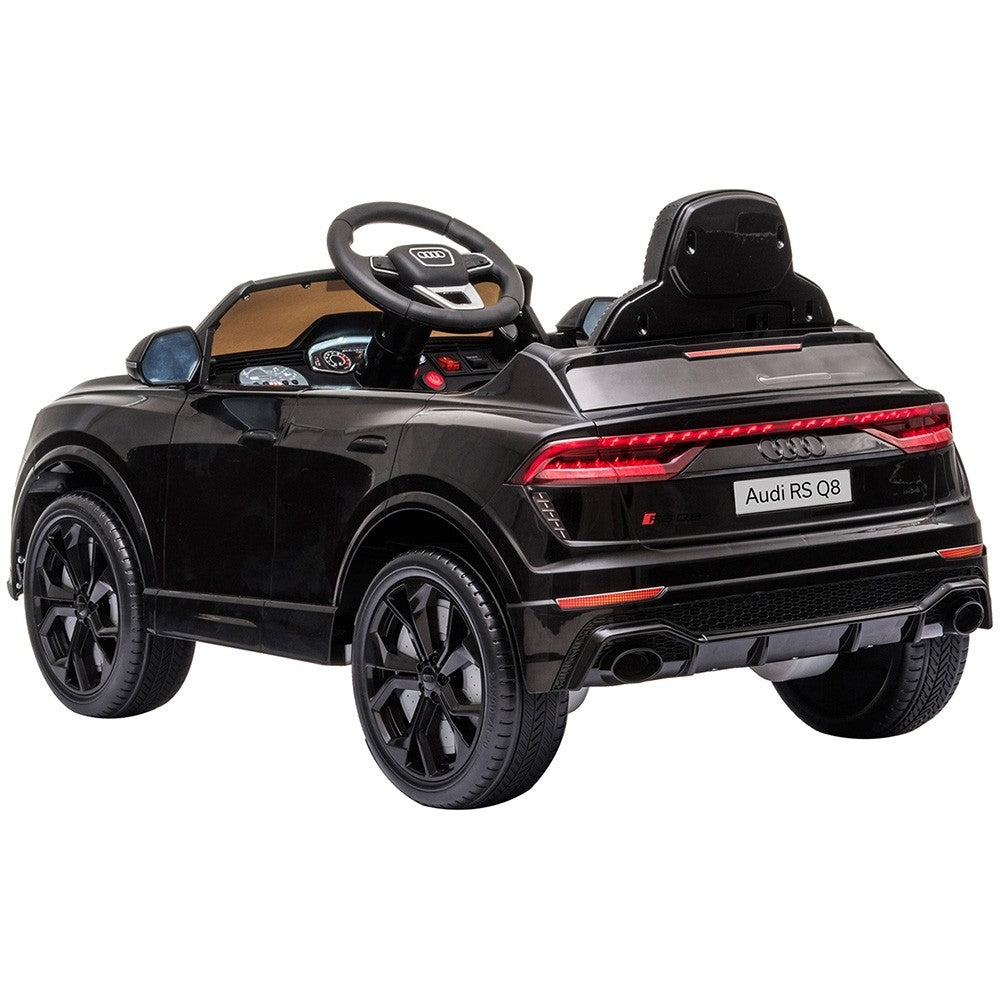 Masinuta electrica Audi RS Q8 cu scaun din piele si roti EVA 3 ani+ Black