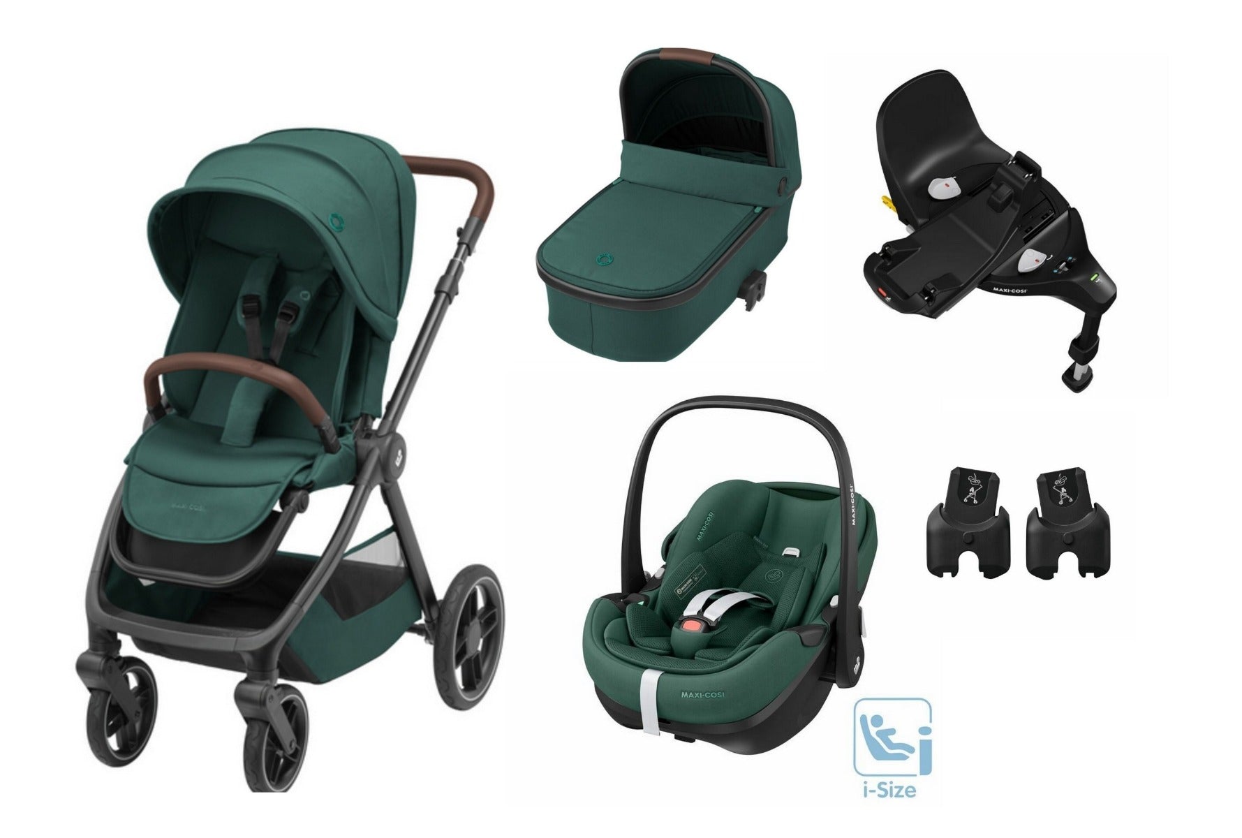 Maxi Cosi carucior 3in1 Oxford 0-22 kg + CADOU BAZA Essential Green