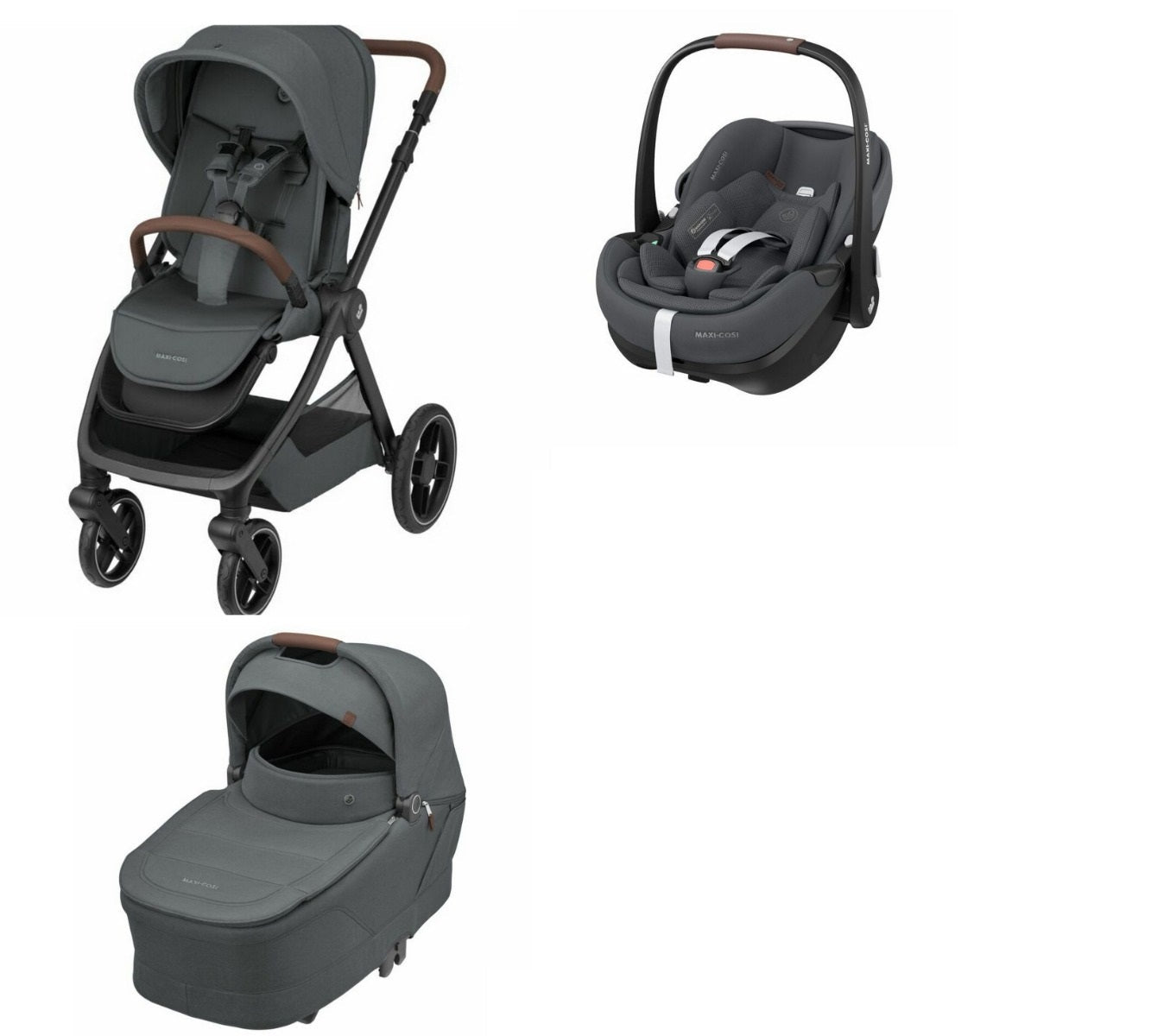 Maxi Cosi carucior 3in1 Oxford Plus 0-22 kg Twillic Graphite Imagine principală a produsului