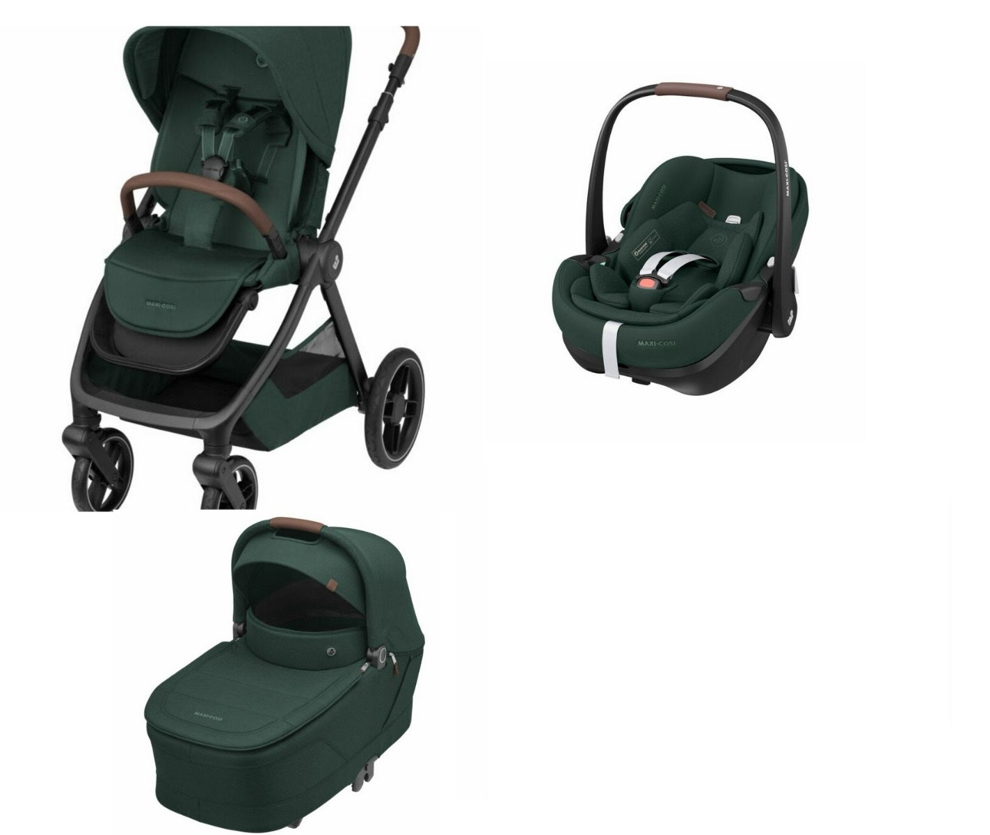 Maxi Cosi carucior 3in1 Oxford Plus 0-22 kg Twillic Green Imagine principală a produsului