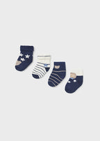 Mayoral 4 perechi de sosete baieti cu bumbac 0-18 luni, Navy blue