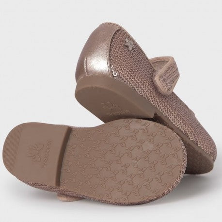 Mayoral balerini fete cu paiete 19-25 Rose Gold