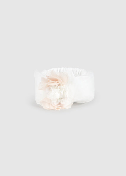 Mayoral bentita fete elastica tip diadema cu floare 0 luni Off-white