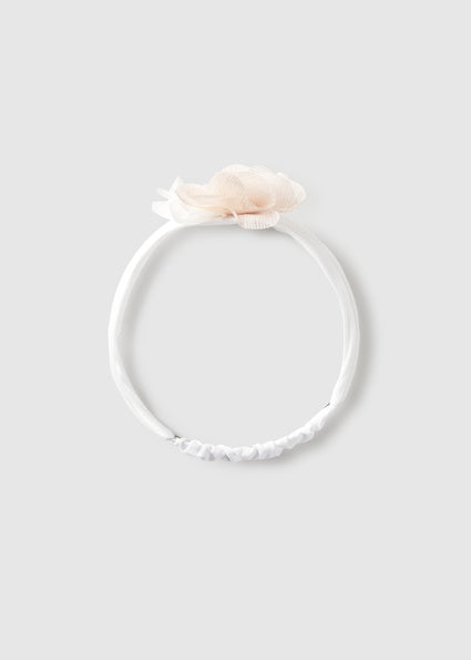 Mayoral bentita fete elastica tip diadema cu floare 0 luni Off-white