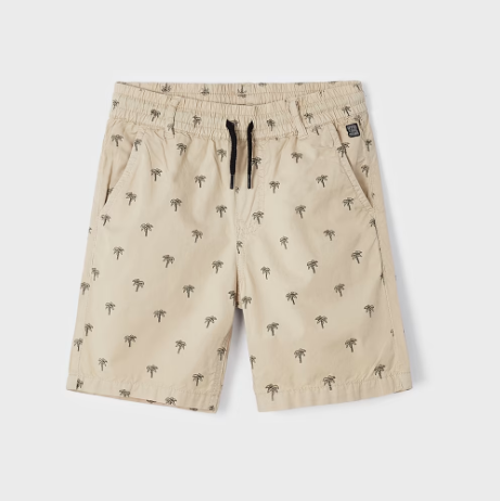 Mayoral bermude baieti cu imprimeu 4-9 ani, Beige cu palmieri Imagine principală a produsului
