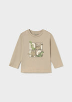 Mayoral bluza baieti cu dinozauri 12-48 luni Taupe cu dino