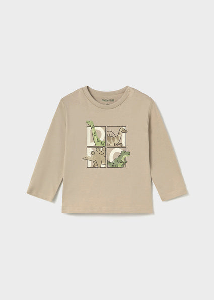 Mayoral bluza baieti cu dinozauri 12-48 luni Taupe cu dino