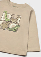 Mayoral bluza baieti cu dinozauri 12-48 luni Taupe cu dino