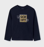 Mayoral bluza baieti cu imprimeu 10-14 ani, Navy blue UNSCRIPTED