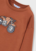 Mayoral bluza baieti cu imprimeu 5-10 ani Caramiziu cu motocicleta