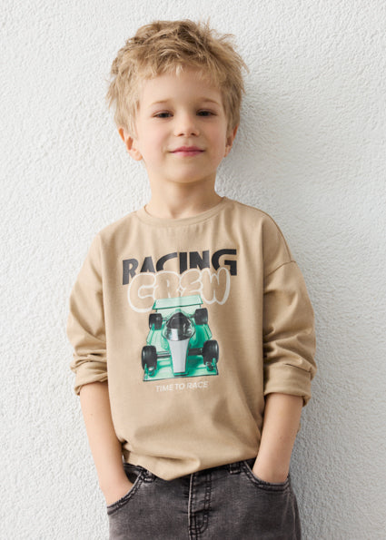 Mayoral bluza baieti cu imprimeu 5-10 ani Hazelnut Racing