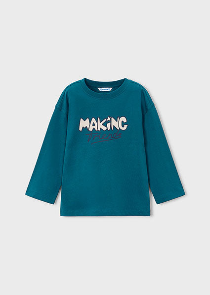 Mayoral bluza baieti cu scris Making  5-10 ani Albastru ocean Imagine principală a produsului