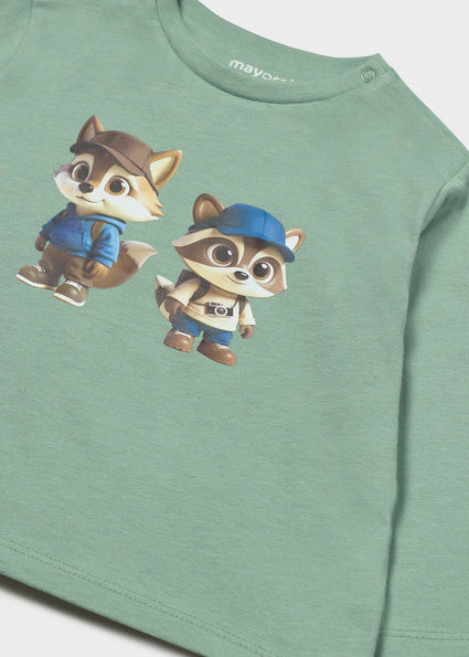 Mayoral bluza baieti cu serigrafie 12-48 luni Acuario cu ratoni