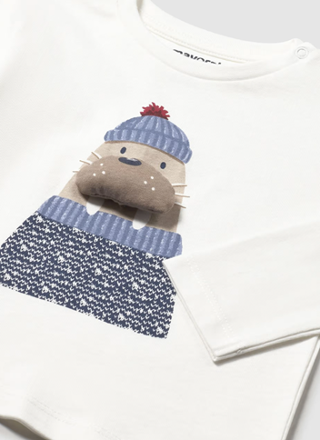 Mayoral bluza baieti cu imprimeu 6-48 luni Crem cu foca