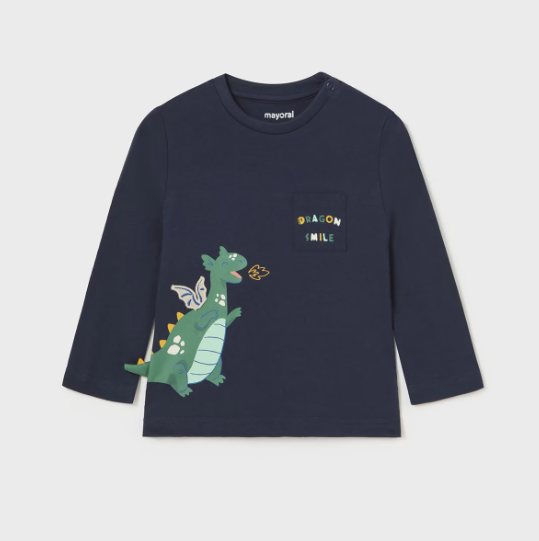 Mayoral bluza baieti interactiva 12-36 luni, Azul cu dragon Imagine principală a produsului