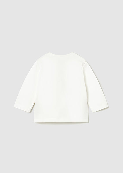 Mayoral bluza baieti cu maneca lunga si buzuanr 0-18 luni Off-white