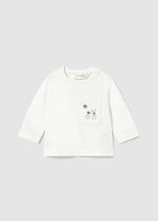 Mayoral bluza baieti cu maneca lunga si buzuanr 0-18 luni Off-white