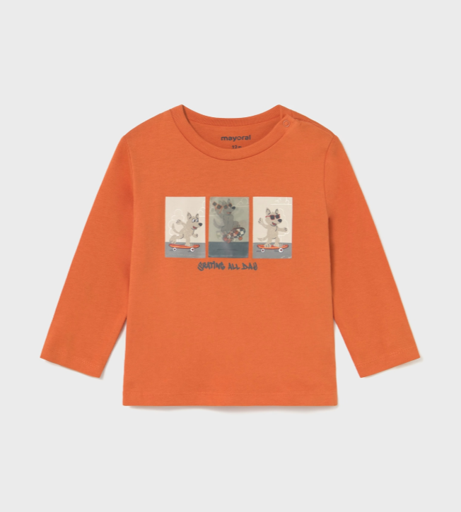 Mayoral bluza baieti Play With 12-48 luni Pumpkin cu catel Imagine principală a produsului