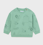 Mayoral bluza baieti sport imprimeu comfy fit 6-36 luni Eucalipt