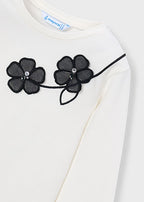 Mayoral bluza fete cu imprimeu 5-10 ani Crudo-Negro cu flori