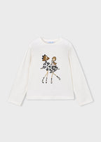 Mayoral bluza fete  5-10 ani Ecru-Negru