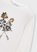Mayoral bluza fete  5-10 ani Ecru-Negru