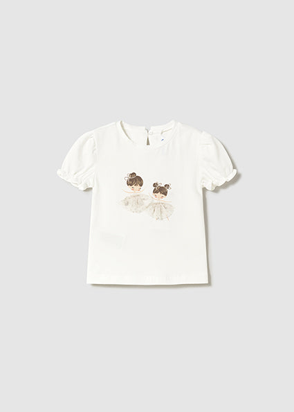 Mayoral bluza fete cu balerine 12-48 luni Off-white