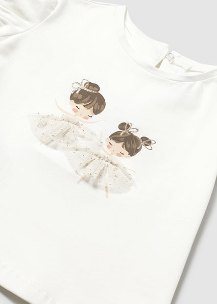 Mayoral bluza fete cu balerine 12-48 luni Off-white